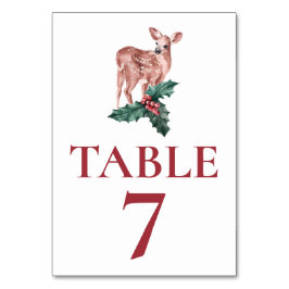 Winter Hochzeit Rote Tischnummer Weihnachten Hirsc