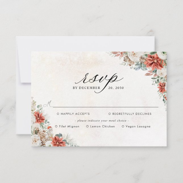 Winter Hochzeit RSVP Karte (Vorderseite)