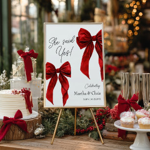 Winter Hochzeit Sie Hat Ja gesagt Coquette Rote Sc Poster