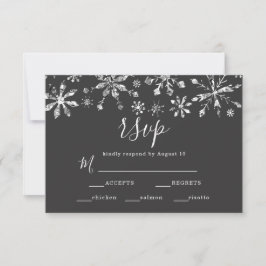 Winter Hochzeit Silberschwarze Schneeflocke RSVP Karte