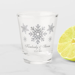 Winter Hochzeit Silver Snowflakes Shot Glass Schnapsglas