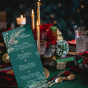 Winter Hochzeit Weihnachten Pinecones Menükarte