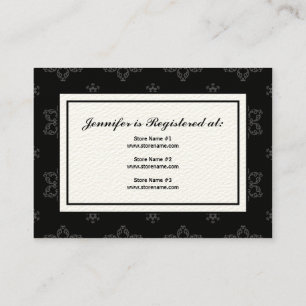 Winter-Hochzeits-Register-Karte in B&W auf Creme Begleitkarte