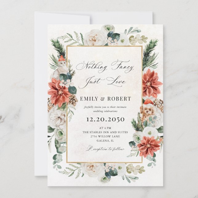 Winter Hochzeitseinladung Einladung (Vorderseite)