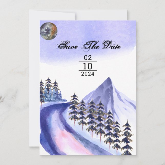 Winter Hochzeitshöhe Bäume bearbeiten Vorlage (Rückseite)