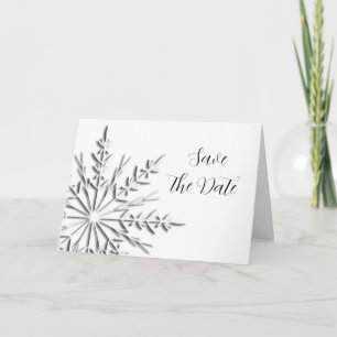 Winter-Hochzeitskarte Snowflake Save the Date Ankündigung