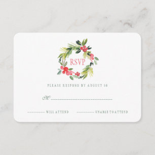 Winter Hochzeitskranz   UAWG RSVP Karte