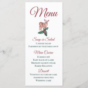 Winter Hochzeitsmenü Weihnachtsmann Rote Flora Menükarte