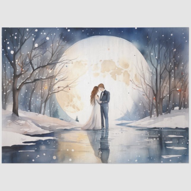 Winter Hochzeitspapier Seidenpapier (Vorderseite)