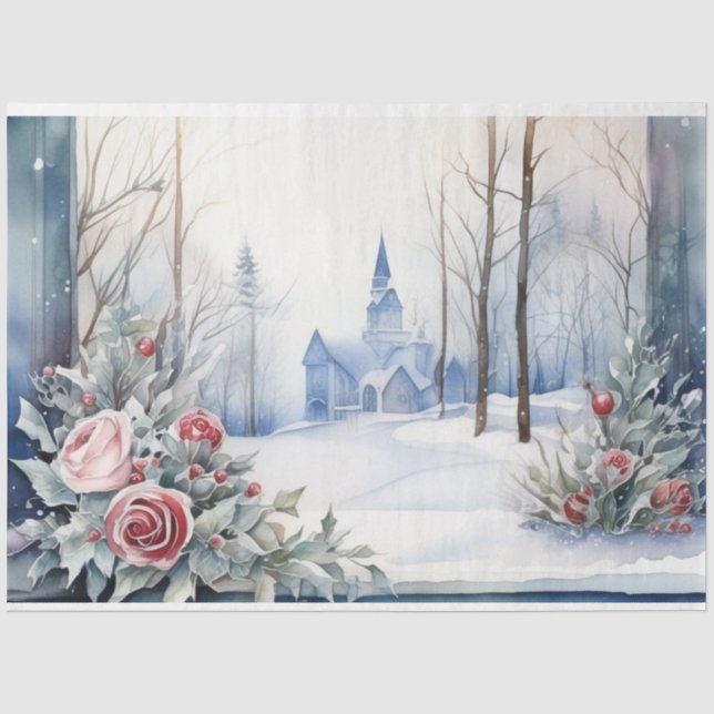 Winter Hochzeitspapier Seidenpapier (Vorderseite)