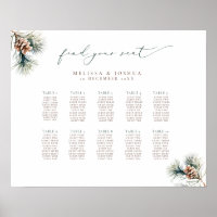 Winter-Hochzeitsplan für Kiefernwälder