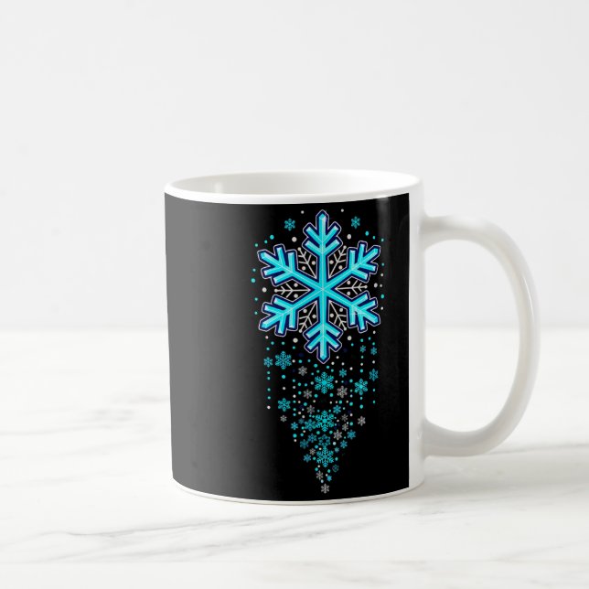 Winter Holiday Apparel - Blue Snowflake Cascade, I Kaffeetasse (Rechts)