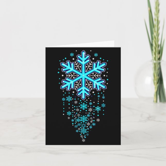 Winter Holiday Apparel - Blue Snowflake Cascade, I Karte (Vorderseite)