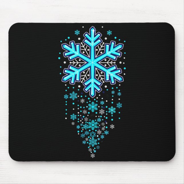 Winter Holiday Apparel - Blue Snowflake Cascade, I Mousepad (Vorne)