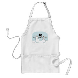 Winter Holiday Border Collie Playing bei Snowmen Schürze