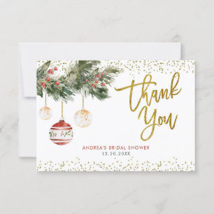 Winter Holiday Deck - Halls Brautparty Dankeskarte