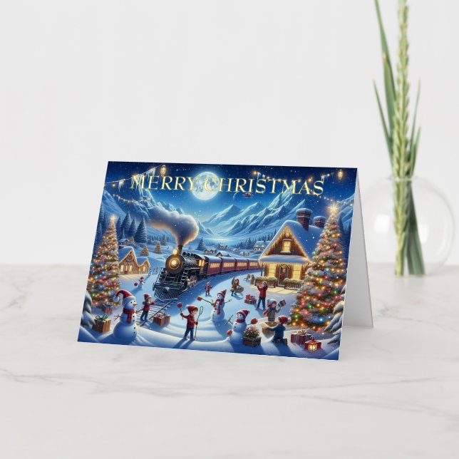 Winter Holiday Express Züge Malerei (Vorderseite)