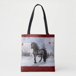 Winter Holiday Friesian Horse 2024
