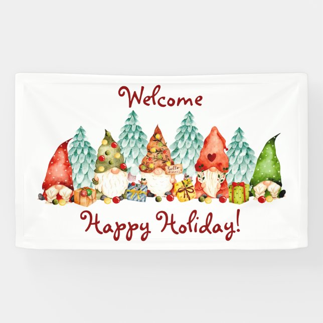 Winter Holiday Gnome Banner (Horizontal)