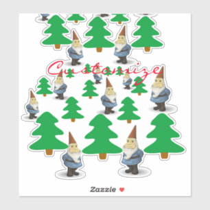 Winter Holiday Gnomes Weihnachtsbaumen Thunder_Cov Aufkleber