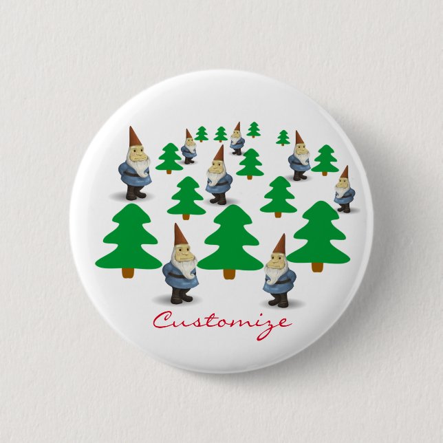 Winter Holiday Gnomes Weihnachtsbaumen Thunder_Cov Button (Vorderseite)