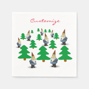 Winter Holiday Gnomes Weihnachtsbaumen Thunder_Cov Serviette