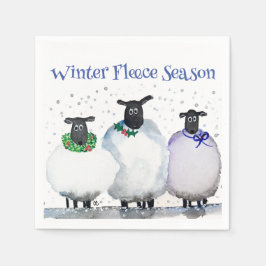 Winter Holiday Paper Cocktail Napkins Serviette