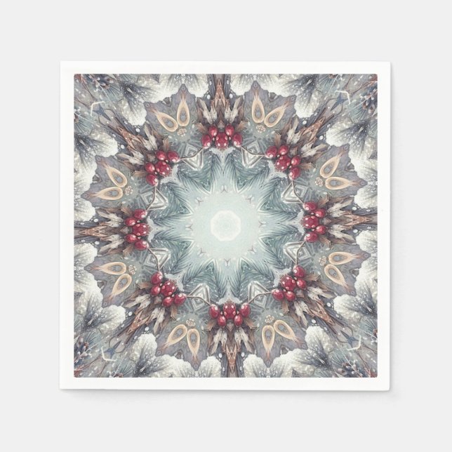 Winter Holiday Paper Napkin Serviette (Vorderseite)
