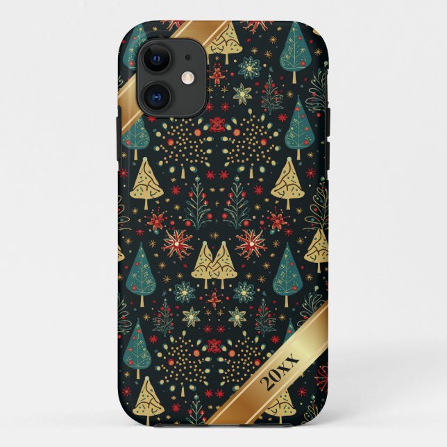 Winter Holiday Pattern iPad Case (Rückseite)