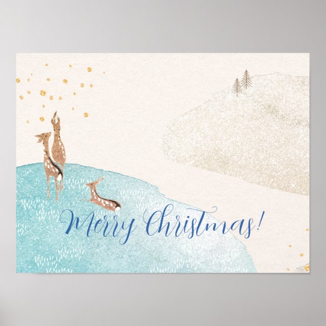 Winter Holiday Rentier Poster (Vorne)