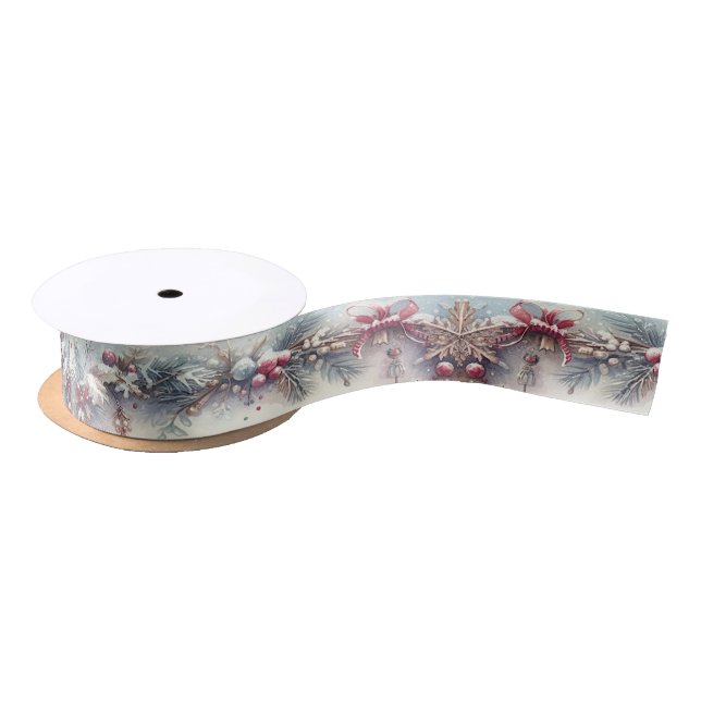 Winter Holiday Satin Ribbon Satinband (Spule)