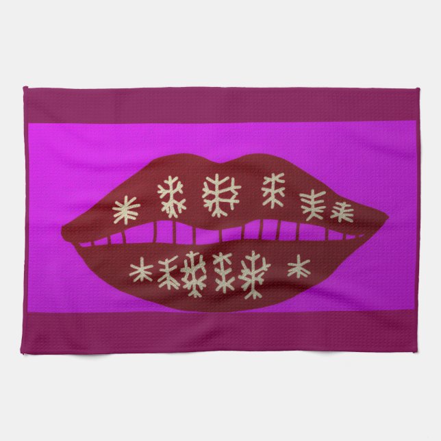 Winter Holiday Smile Kitchen Towel Geschirrtuch (Horizontal)