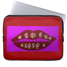 Winter Holiday Smile Laptop Sleeve