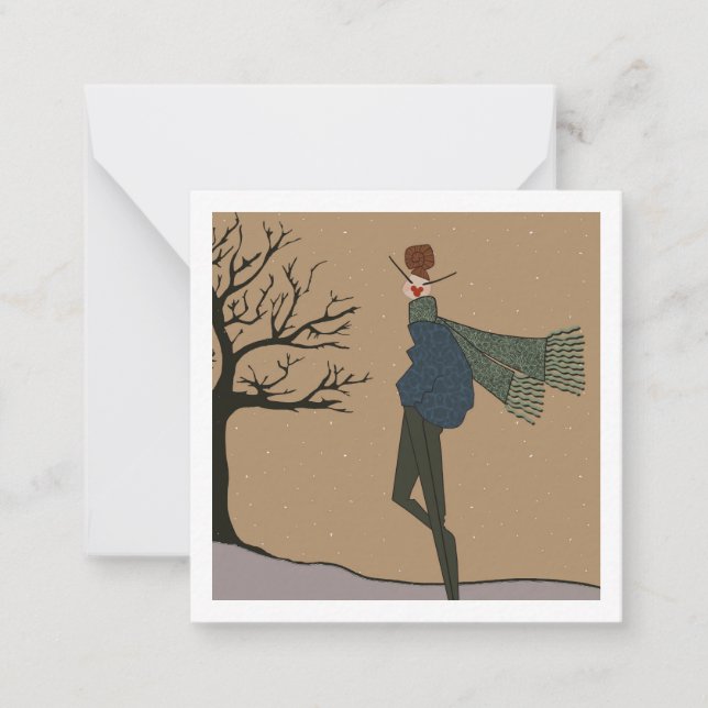 Winter Holiday Snow Weather Mode Mitteilungskarte (Vorderseite)