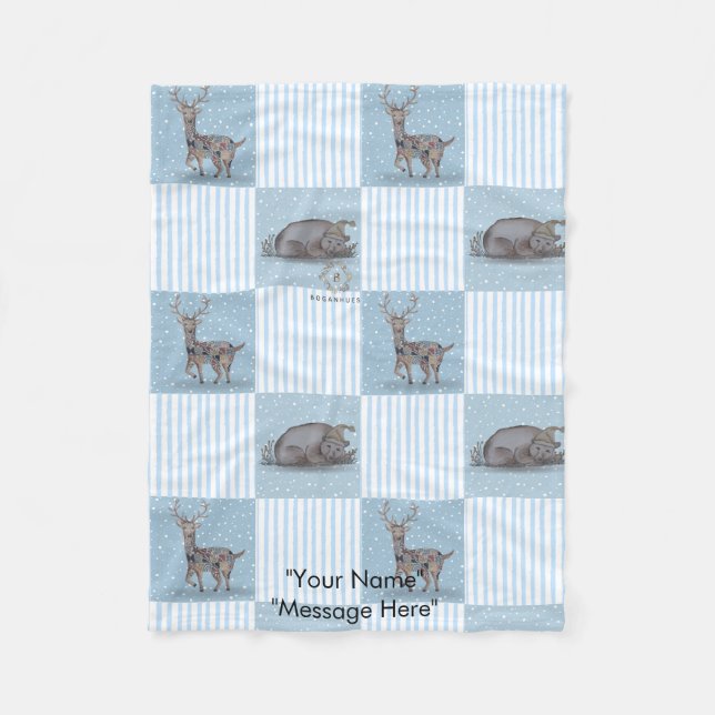 Winter Holiday Theme Baby Blanket Fleecedecke (Vorderseite)