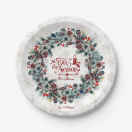 Winter Holiday Wreath 'Das ist die Jahreszeit Mong Pappteller