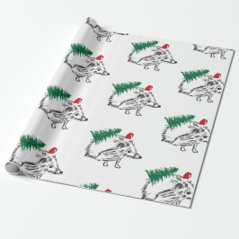 Winter Holidays Geschenk Wrap Igel Geschenkpapier