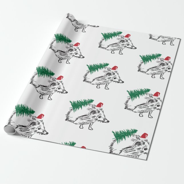 Winter Holidays Geschenk Wrap Igel Geschenkpapier (Ungerollt)