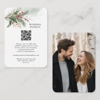 Winter-Holly-Beeren-Watercolor-Hochzeitseinschluss Begleitkarte