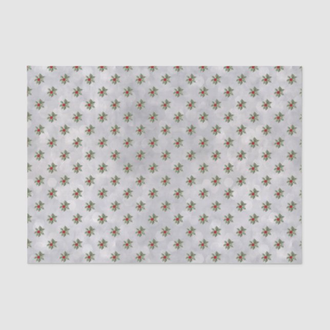 Winter Holly Berry Musterteppichpapier Seidenpapier (Vorderseite)