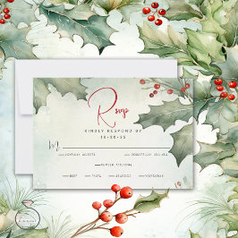 Winter Holly und Berries RSVP Karte