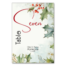 Winter Holly und Berries Tischnummer