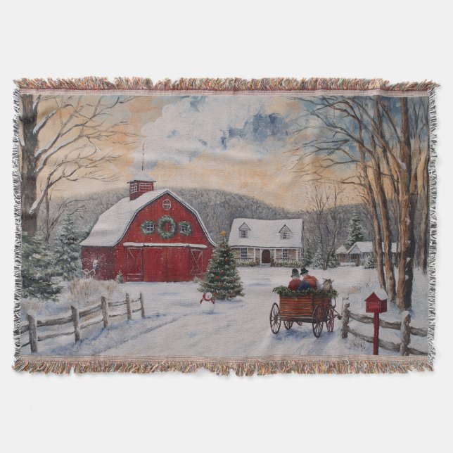 Winter House Throw Blanket Decke (Vorderseite)