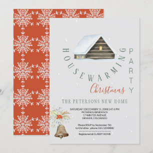 Winter Housewarming Weihnachtsfest Party Modernes Einladung
