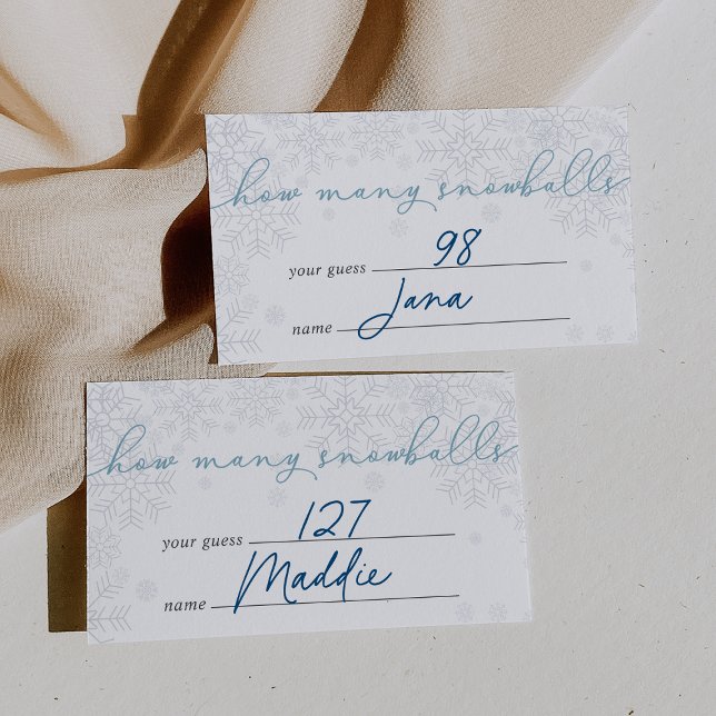 Winter "How Many Snowballs" Guessing Game Card Begleitkarte (Von Creator hochgeladen)