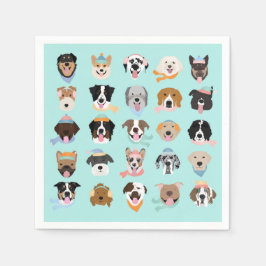 Winter Hund Gesichter Serviette