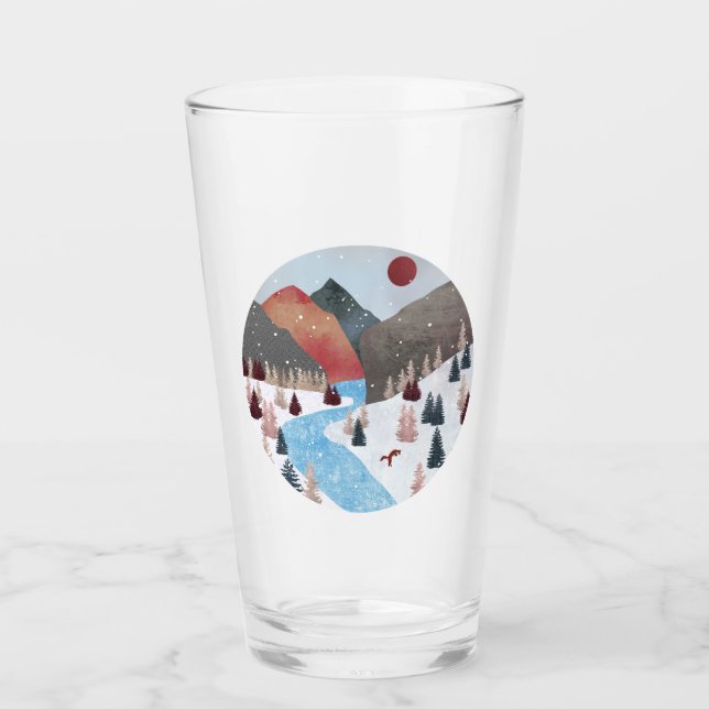 Winter Hunting Fox Glas (Vorderseite)