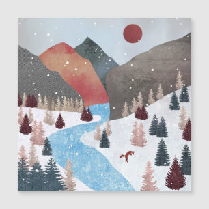 Winter Hunting Fox Magnetkarte