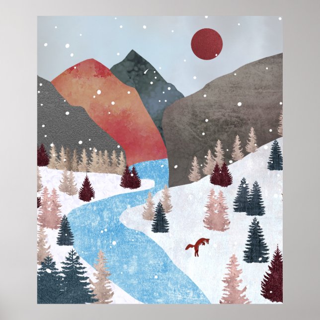 Winter Hunting Fox Poster (Vorne)