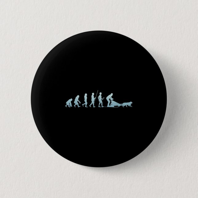 Winter-Husky-Schlitten-Wolf-Hund-Schneeschlittenfa Button (Vorderseite)